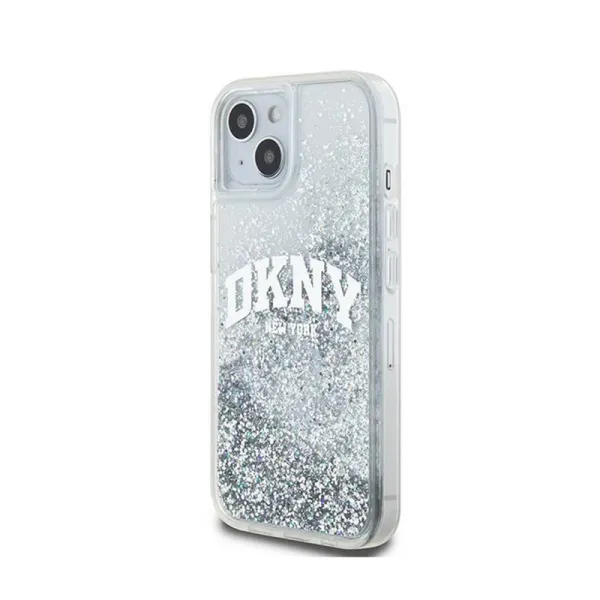 DKNY Liquid Glitter Big Logo - Case for iPhone 15 / 14 / 13 (white)