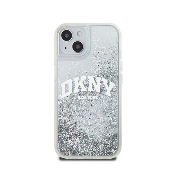 DKNY Liquid Glitter Big Logo - Case for iPhone 15 / 14 / 13 (white)