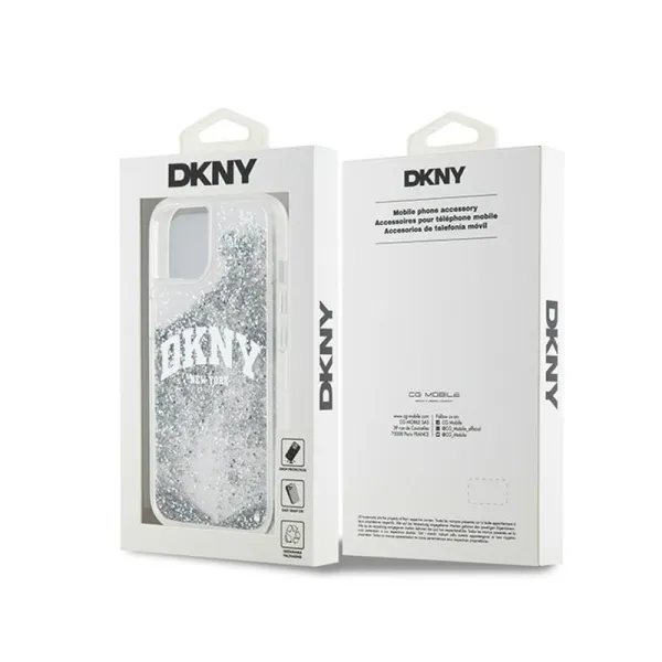 DKNY Liquid Glitter Big Logo - Case for iPhone 15 / 14 / 13 (white)