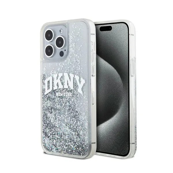 DKNY Liquid Glitter Big Logo - Case for iPhone 15 Pro (white)