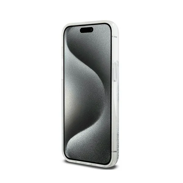 DKNY Liquid Glitter Big Logo - Case for iPhone 15 Pro (white)