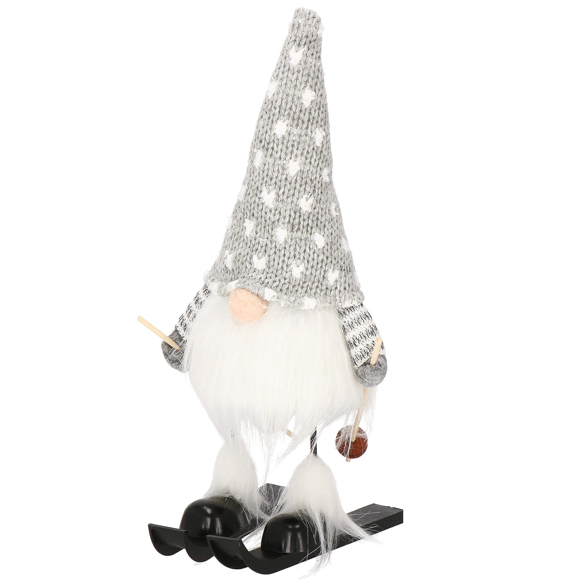 Leprechaun on skis 33 cm, movable, Christmas dwarf, gno | Buy online — Megaluks