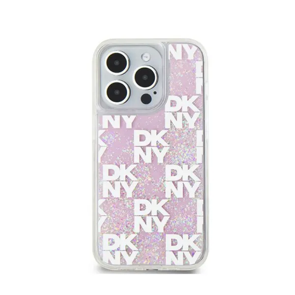 DKNY Liquid Glitter Multilogo - Case for iPhone 15 Pro (pink)