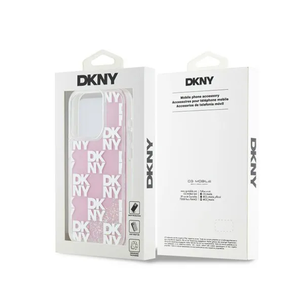 DKNY Liquid Glitter Multilogo - Case for iPhone 15 Pro (pink)