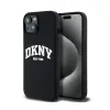 DKNY Liquid Silicone White Printed Logo MagSafe - Case for iPhone 15 Plus / 14 Plus (black)