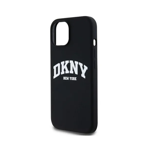 DKNY Liquid Silicone White Printed Logo MagSafe - Case for iPhone 15 Plus / 14 Plus (black)