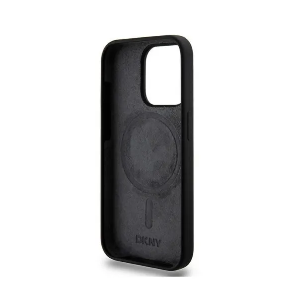 DKNY Liquid Silicone White Printed Logo MagSafe - Case for iPhone 15 Pro (black)