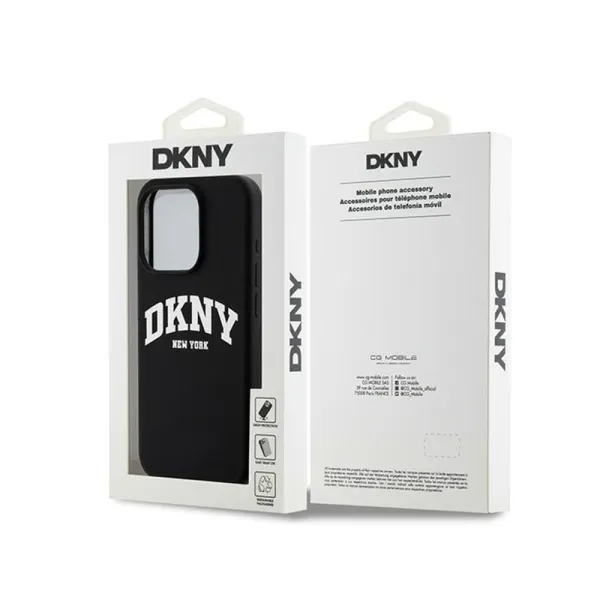 DKNY Liquid Silicone White Printed Logo MagSafe - Case for iPhone 15 Pro (black)