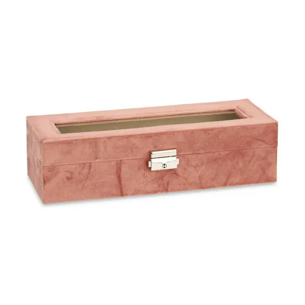 Box for watches Pink Metal (30,5 x 8,5 x 11,5 cm) (6 Units)