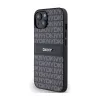 DKNY Leather Mono Stripe & Metal Logo - Case for iPhone 15 / 14 / 13 (black)
