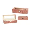 Box for watches Pink Metal (30,5 x 8,5 x 11,5 cm) (6 Units)