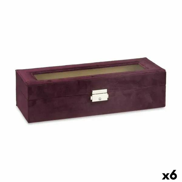 Box for watches Metal (30,5 x 8,5 x 11,5 cm) (6 Units)