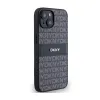 DKNY Leather Mono Stripe & Metal Logo - Case for iPhone 15 / 14 / 13 (black)