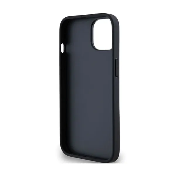 DKNY Leather Mono Stripe & Metal Logo - Case for iPhone 15 / 14 / 13 (black)