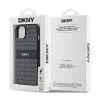 DKNY Leather Mono Stripe & Metal Logo - Case for iPhone 15 / 14 / 13 (black)
