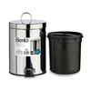 Pedal bin Silver Stainless steel Plastic 5 L (4 Units)