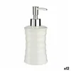 Soap Dispenser Waves Ceramic Metal White (260 ml) (12 Units)