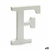 Letter F Wood White (1,8 x 21 x 17 cm) (12 Units)