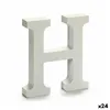 Letter H Wood White (2 x 16 x 14,5 cm) (24 Units)