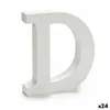 Letter D Wood White (2 x 16 x 14,5 cm) (24 Units)