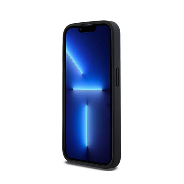 DKNY Leather Mono Stripe & Metal Logo - Case for iPhone 15 Pro Max (black)