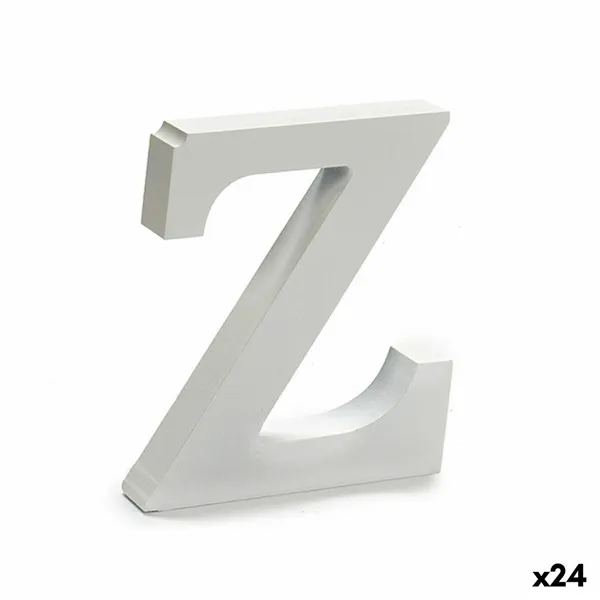 Letter Z Wood White (2 x 16 x 14,5 cm) (24 Units)