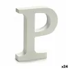 Letter P Wood White (2 x 16 x 14,5 cm) (24 Units)