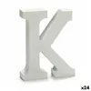 Letter K Wood White (2 x 16 x 14,5 cm) (24 Units)