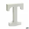 Letter T Wood White (2 x 16 x 14,5 cm) (24 Units)