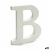 Letter B Wood White (1,8 x 21 x 17 cm) (12 Units)