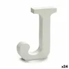 Letter J (24 Units) White Wood 2 x 11 cm