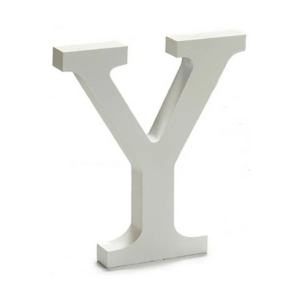 Letter Y Wood White (1,8 x 21 x 17 cm) (12 Units)