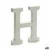 Letter H Wood White (1,8 x 21 x 17 cm) (12 Units)