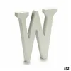 Letter W Wood White (1,8 x 21 x 17 cm) (12 Units)