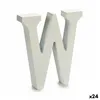 Letter W Wood White (2 x 16 x 14,5 cm) (24 Units)