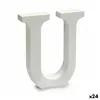 Letter U Wood White (2 x 16 x 14,5 cm) (24 Units)