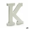 Letter K Wood White (1,8 x 21 x 17 cm) (12 Units)