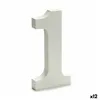 Number 1 Wood White (1,8 x 21 x 17 cm) (12 Units)