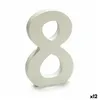 Number 8 Wood White (1,8 x 21 x 17 cm) (12 Units)