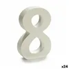 Number 8 Wood White (2 x 16 x 14,5 cm) (24 Units)