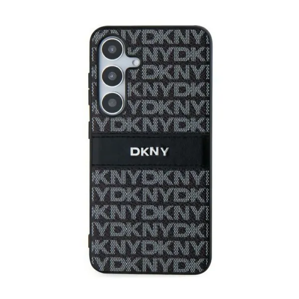 DKNY Leather Mono Stripe & Metal Logo - Samsung Galaxy S24+ Case (black)