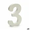 Number 3 Wood White (1,8 x 21 x 17 cm) (12 Units)