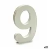 Number 9 Wood White (1,8 x 21 x 17 cm) (12 Units)