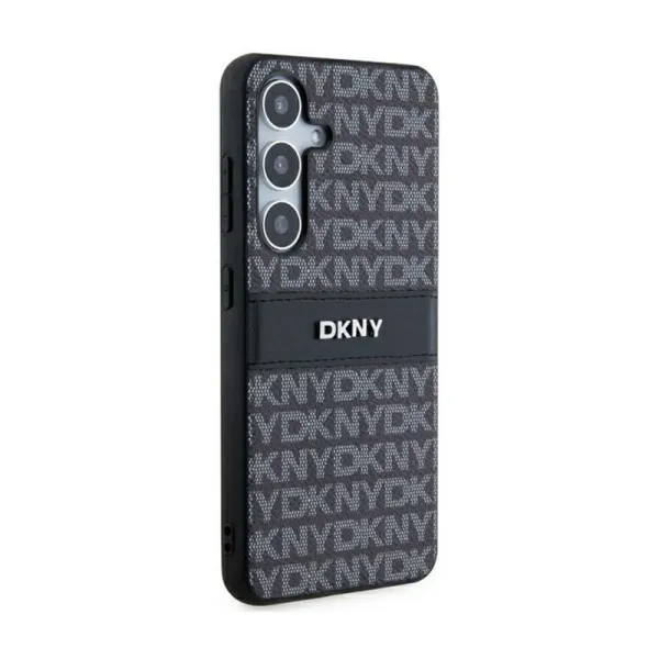 DKNY Leather Mono Stripe & Metal Logo - Samsung Galaxy S24+ Case (black)