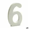 Number 6 Wood White (1,8 x 21 x 17 cm) (12 Units)