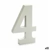 Number 4 Wood White (1,8 x 21 x 17 cm) (12 Units)