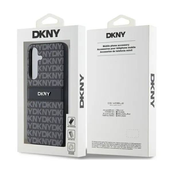 DKNY Leather Mono Stripe & Metal Logo - Samsung Galaxy S24+ Case (black)