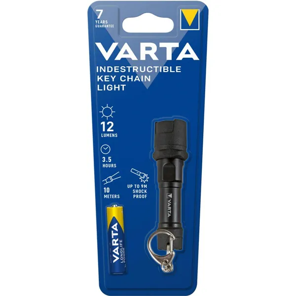 LED Torch Keyring Varta Indestructible 12 Lm