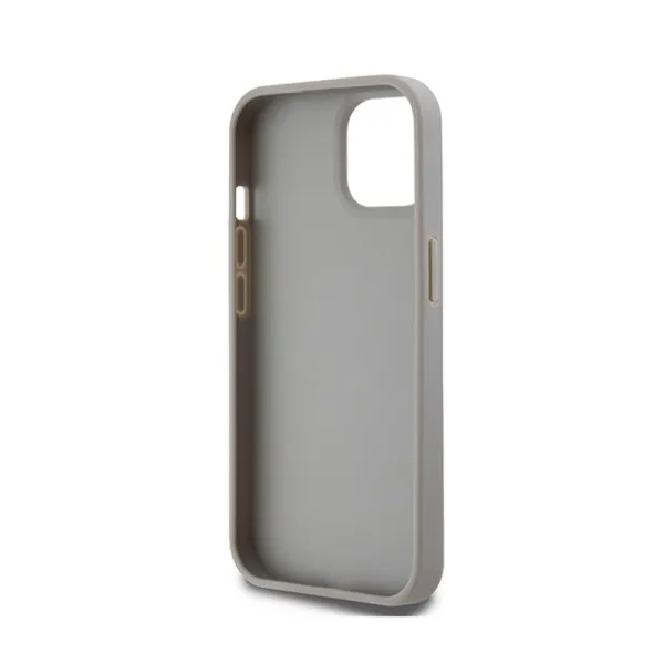 DKNY Leather Mono Stripe & Metal Logo - iPhone 15 Plus / 14 Plus Case (beige)