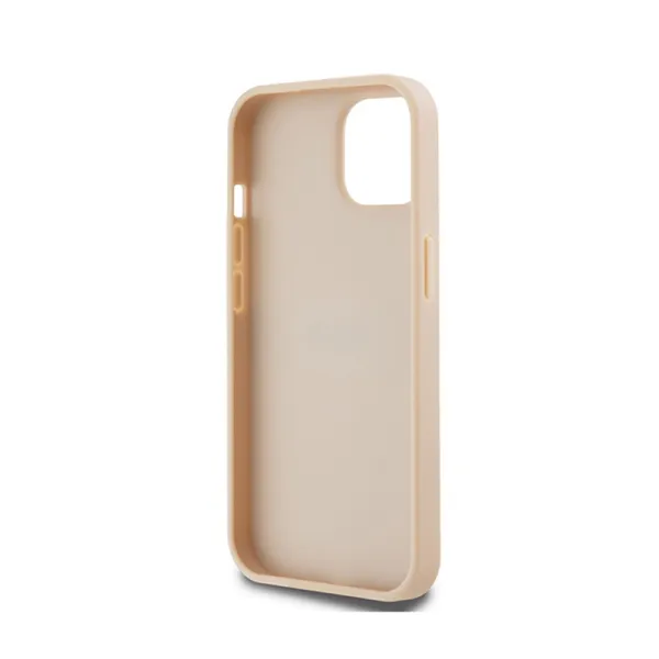 DKNY Leather Mono Stripe & Metal Logo - Case for iPhone 15 / 14 / 13 (pink)
